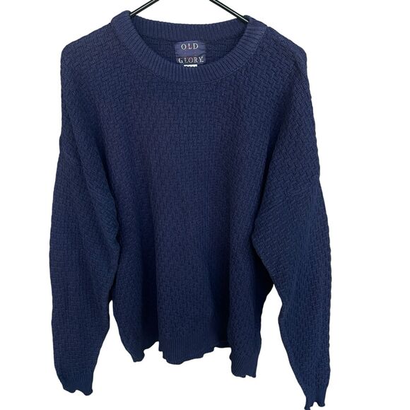 Old Glory Other - Vintage Old Glory Sweater Mens Extra Large Blue Textured Grandpa Cotton Preppy